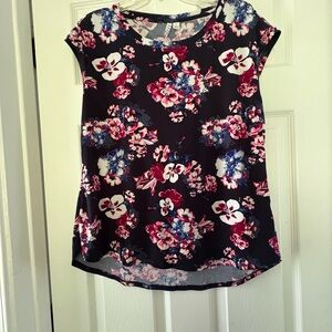Elle Navy Floral Women's Blouse
